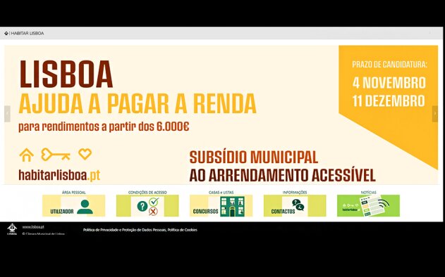 Câmara de Lisboa abre candidaturas ao Subsídio Municipal ao Arrendamento Acessível